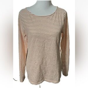 Women's J.Crew Artist T Top, Striped Cotton/Polyester/Metallic Material, Size L